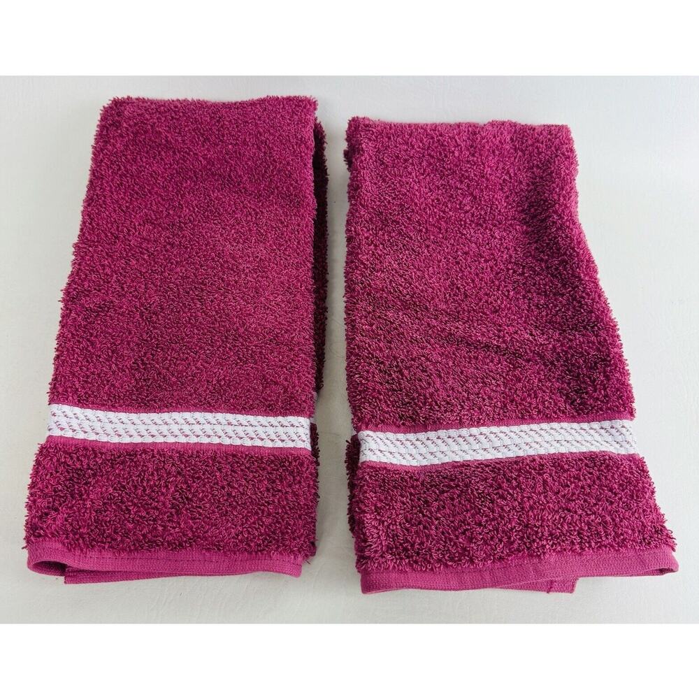 Vintage Home Collection Guest Hand Towels 16 X 25 Bathroom‎ Berry Set of 2 New